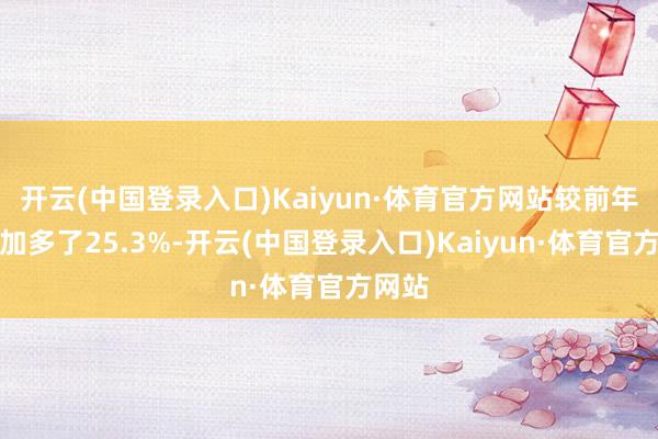 开云(中国登录入口)Kaiyun·体育官方网站较前年同期加多了25.3%-开云(中国登录入口)Kaiyun·体育官方网站