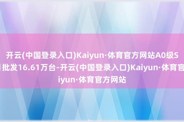 开云(中国登录入口)Kaiyun·体育官方网站A0级SUV 4月批发16.61万台-开云(中国登录入口)Kaiyun·体育官方网站