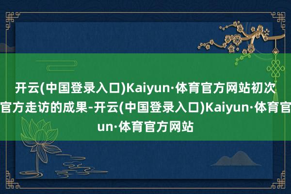 开云(中国登录入口)Kaiyun·体育官方网站初次泄露其官方走访的成果-开云(中国登录入口)Kaiyun·体育官方网站