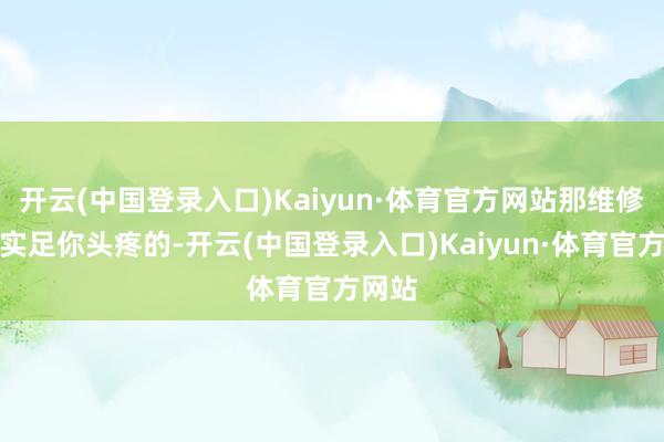 开云(中国登录入口)Kaiyun·体育官方网站那维修用度实足你头疼的-开云(中国登录入口)Kaiyun·体育官方网站