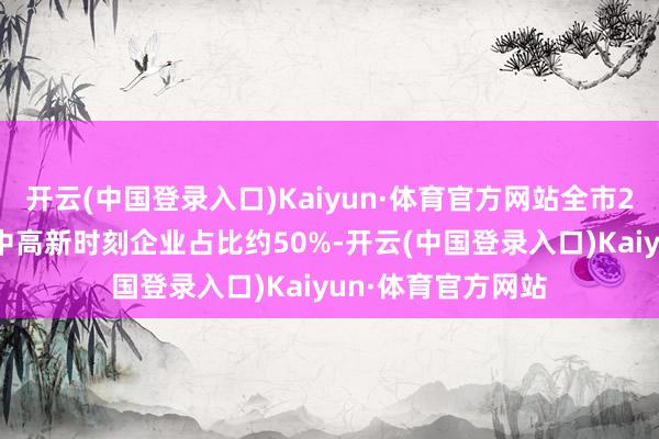 开云(中国登录入口)Kaiyun·体育官方网站全市234家已上市公司中高新时刻企业占比约50%-开云(中国登录入口)Kaiyun·体育官方网站