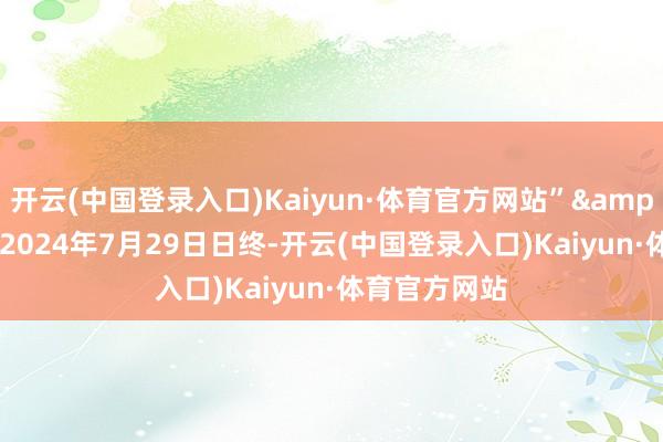 开云(中国登录入口)Kaiyun·体育官方网站”&ensp;限制2024年7月29日日终-开云(中国登录入口)Kaiyun·体育官方网站