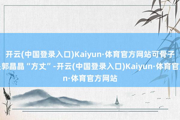 开云(中国登录入口)Kaiyun·体育官方网站可骨子上却是郭晶晶“方丈”-开云(中国登录入口)Kaiyun·体育官方网站